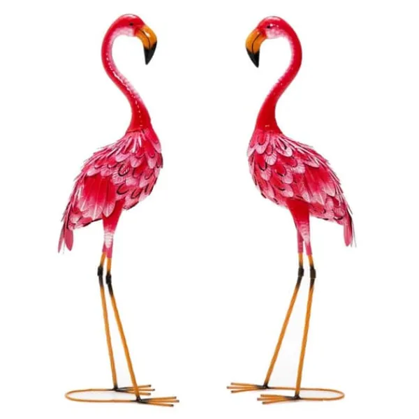 Online Havefigur Sæt, Flamingo Dekoration 2-delt, 20x27x89 cm Havedekorationer