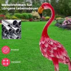 Online Havefigur Sæt, Flamingo Dekoration 2-delt, 20x27x89 cm Havedekorationer
