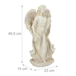 Havedekorationer^Havefigur, Stående Engel, 46.5x23x14 cm, Hvid