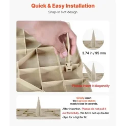 Havedekorationer^Havefliser, 39,5x39,5x2,6 cm, Beige, Plast