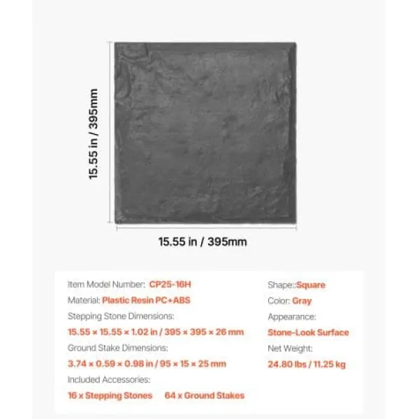 Best Havefliser, 39,5x39,5x2,6 cm, Grå, Plastik Havedekorationer
