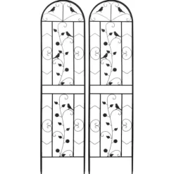 Havehegnen Espalierhegn, Metal Konstruktion, Anti-Rust Belægning, Sort Krukker & Plantebeholdere