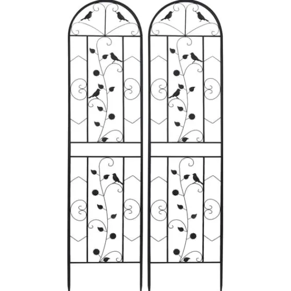 Havehegnen Espalierhegn, Metal Konstruktion, Anti-Rust Belægning, Sort Krukker & Plantebeholdere