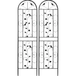 Havehegnen Espalierhegn, Metal Konstruktion, Anti-Rust Belægning, Sort Krukker & Plantebeholdere