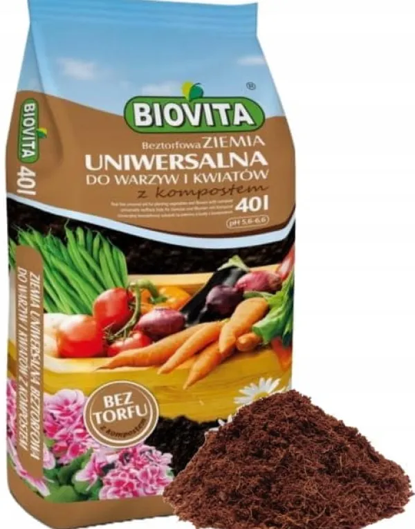 Jord & Sand^Havejord universal til grøntsager og blomster 40L tørvefri med kompost