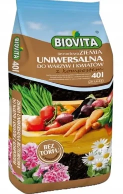 Jord & Sand^Havejord universal til grøntsager og blomster 40L tørvefri med kompost