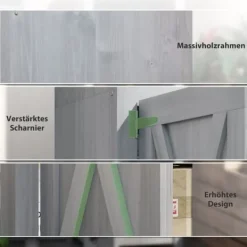 Best Havekabinet i træ 60×60×160 cm, aflåseligt med hylder, vejrbestandigt redskabsskur, lysegrå Skure, Garager & Carports