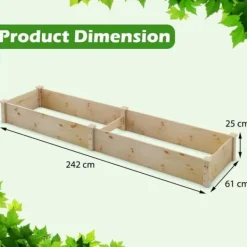 Best Havekøkkenbed, 240x60x25 cm, Naturfarvet Plantningsbænke