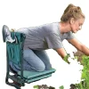 Støtte Med Hjul, Sæder & Knæbeskyttelse Til Havepleje^Haveknæler og sæde til haven, behagelig EVA-skum pude, nemt foldedesign,armygrøn