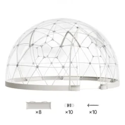 Online Havekuppel til haven, 360x220 cm, Hvid, PVC Telte & Lysthuse