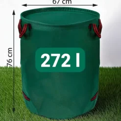 Sale Havekurv til blade 272 l Plonos PL-524 grøn Havekurve