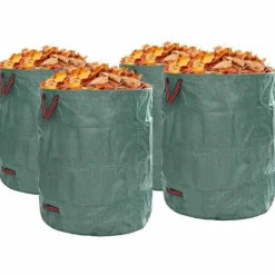 Havekurve^Havematerialeposer 4 stk. - Praktiske haveaffaldsposer med håndtag | Farve: Grøn | Størrelse: 79x79x99.5 cm