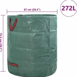 Havekurve^Havematerialeposer 12 stk - Praktiske haveaffaldsposer | Farve: Grøn | Størrelse: 67x67x75.5 cm