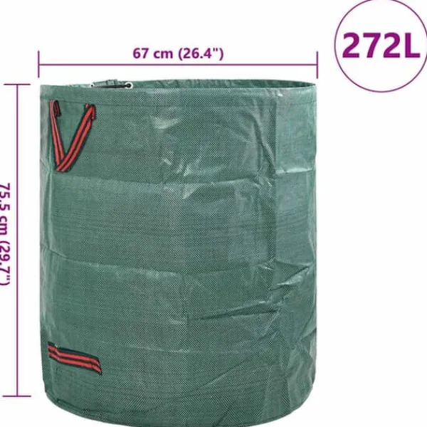 Havekurve^Havematerialeposer 12 stk - Praktiske haveaffaldsposer | Farve: Grøn | Størrelse: 67x67x75.5 cm