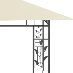 Telte & Lysthuse^Havemøbler pavillon med myggenet og solcelledrevne LED-lys | Farve: Creme | Størrelse: 4x3x2,73 m