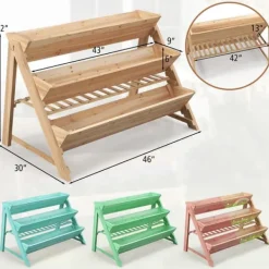 Clearance Havemodul, 46x30x32 cm, Natur Plantningsbænke