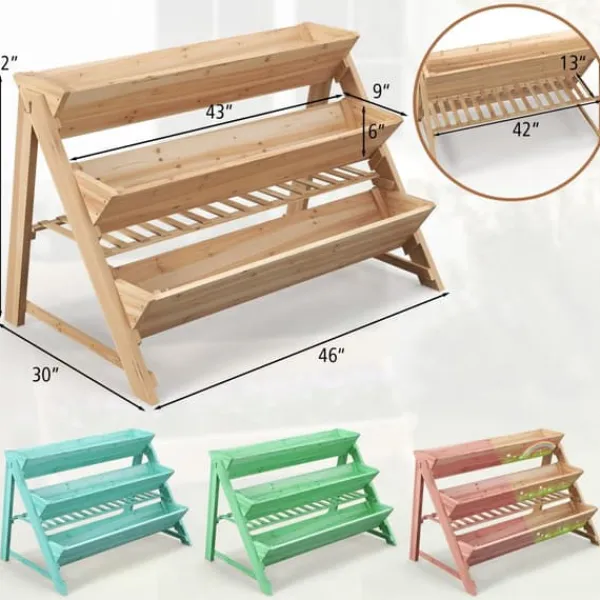 Clearance Havemodul, 46x30x32 cm, Natur Plantningsbænke