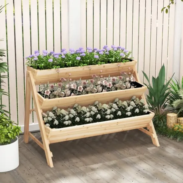 Clearance Havemodul, 46x30x32 cm, Natur Plantningsbænke