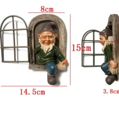 Havedekorationer^Havenissevedhæng, gnomeharpiks håndværksornament, udendørs havedekoration skulptur håndværk