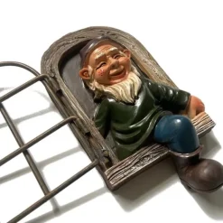Havedekorationer^Havenissevedhæng, gnomeharpiks håndværksornament, udendørs havedekoration skulptur håndværk