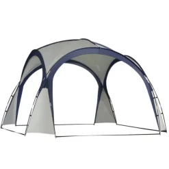 Telte & Lysthuse^Have-/partytelt 3,5×3,5×2,3 m, solbeskyttelse, glasfiber & polyester, creme/blå