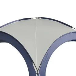 Telte & Lysthuse^Have-/partytelt 3,5×3,5×2,3 m, solbeskyttelse, glasfiber & polyester, creme/blå