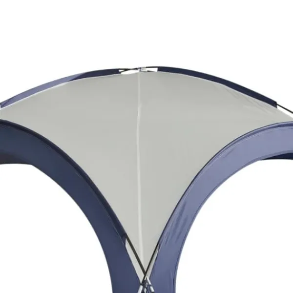 Telte & Lysthuse^Have-/partytelt 3,5×3,5×2,3 m, solbeskyttelse, glasfiber & polyester, creme/blå