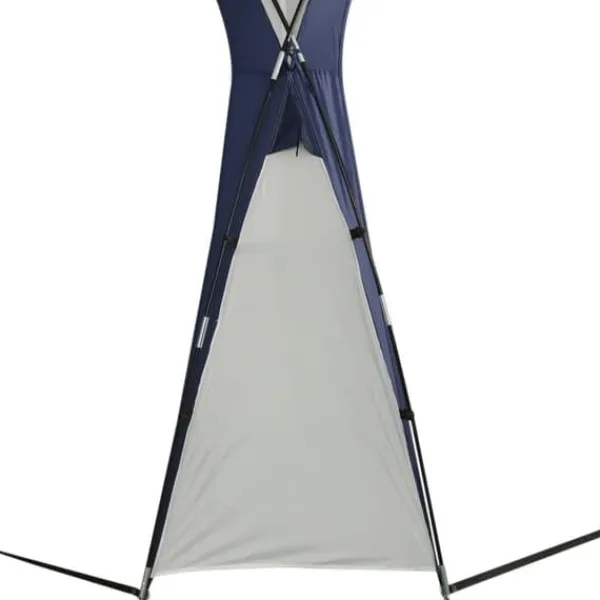 Telte & Lysthuse^Have-/partytelt 3,5×3,5×2,3 m, solbeskyttelse, glasfiber & polyester, creme/blå
