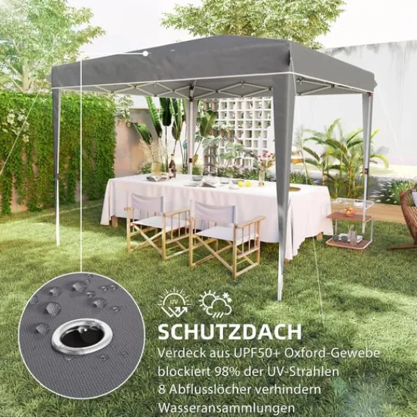 Clearance Havepavillon Kane 3 × 3 m, lysegrå Telte & Lysthuse