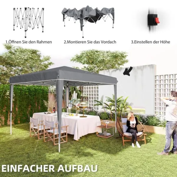 Clearance Havepavillon Kane 3 × 3 m, lysegrå Telte & Lysthuse