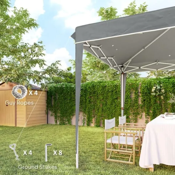 Clearance Havepavillon Kane 3 × 3 m, lysegrå Telte & Lysthuse