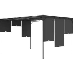 Best Havepavillon med gardin 4x3x2,25 m antracitgrå - Markise - Markiser - Home & Living Buer, Spalier, Lysthuse Uden Tag