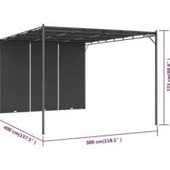 Best Havepavillon med gardin 4x3x2,25 m antracitgrå - Markise - Markiser - Home & Living Buer, Spalier, Lysthuse Uden Tag