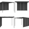 New Havepavillon med gardin 3x3x2,25m antracitgrå - Markise - Markiser - Home & Living Buer, Spalier, Lysthuse Uden Tag