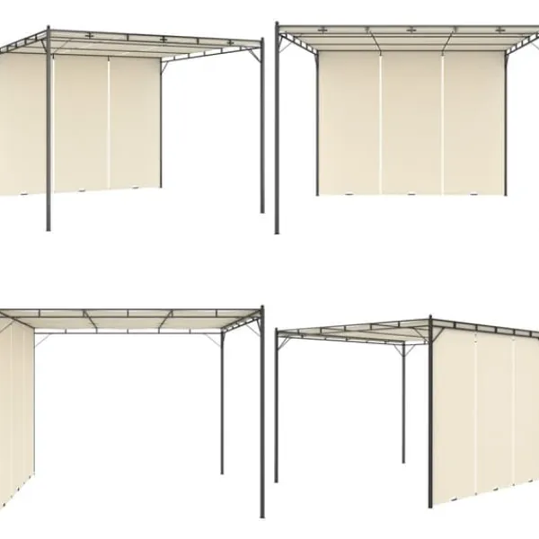 Sale Havepavillon med gardin 3x3x2,25m cremefarvet - Markise - Markiser - Home & Living Buer, Spalier, Lysthuse Uden Tag