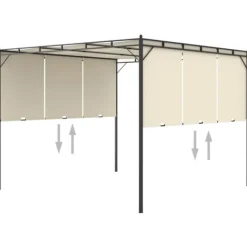 Sale Havepavillon med gardin 3x3x2,25m cremefarvet - Markise - Markiser - Home & Living Buer, Spalier, Lysthuse Uden Tag