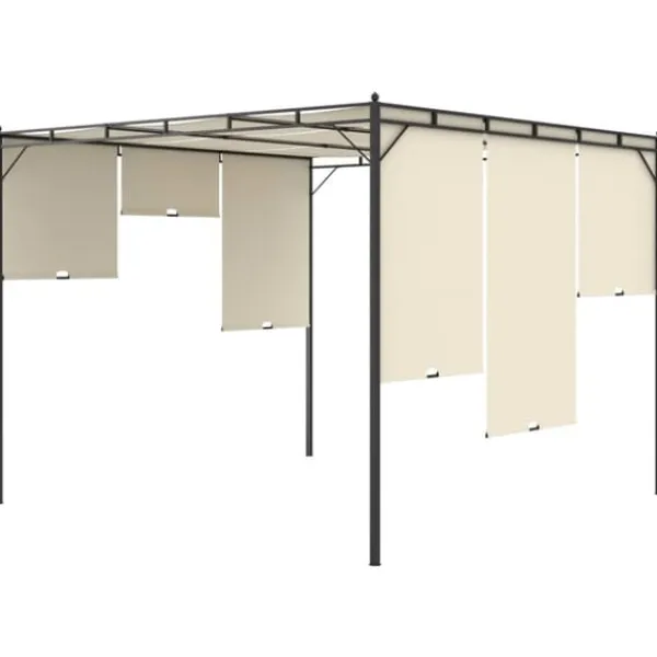 Sale Havepavillon med gardin 3x3x2,25m cremefarvet - Markise - Markiser - Home & Living Buer, Spalier, Lysthuse Uden Tag