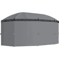 Telte & Lysthuse^Havepavillon med gardiner - Stærkt stålstel | Størrelse: 520x349x255 cm | Farve: Antracitgrå