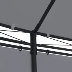 Telte & Lysthuse^Havepavillon med gardiner - Stærkt stålstel | Størrelse: 520x349x255 cm | Farve: Antracitgrå