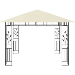 Telte & Lysthuse^Havepavillon med myggenet - Stabil metalkonstruktion | Farve: Creme | Størrelse: 3x3x2,73 m