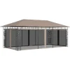 Best Havepavillon med myggenet - 6x3x2,73 m | Farve: Gråbrun | Vægt: 180 g/m² Telte & Lysthuse