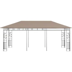 Best Havepavillon med myggenet - 6x3x2,73 m | Farve: Gråbrun | Vægt: 180 g/m² Telte & Lysthuse
