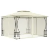 Telte & Lysthuse^Havepavillon med net 300x300 cm - Ideel til udendørs begivenheder | Farve: Creme