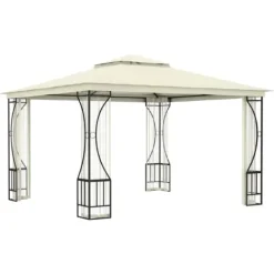 Telte & Lysthuse^Havepavillon med net 300x300 cm - Ideel til udendørs begivenheder | Farve: Creme