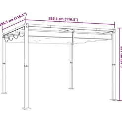 Best Havepavillon med optrækkeligt tag - Udendørs løsning | Størrelse: 3x3 m | Farve: Cream Buer, Spalier, Lysthuse Uden Tag