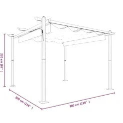 Buer, Spalier, Lysthuse Uden Tag^Havepavillon med sammenrulleligt tag 3x3 m gråbrun - Havepavillon - Havepavilloner - Home & Living