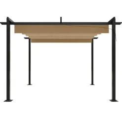 Buer, Spalier, Lysthuse Uden Tag^Havepavillon med sammenrulleligt tag 3x3 m gråbrun - Havepavillon - Havepavilloner - Home & Living