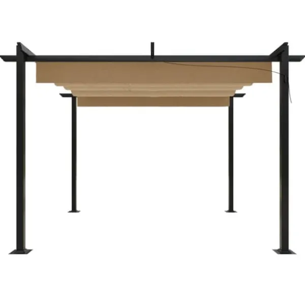 Buer, Spalier, Lysthuse Uden Tag^Havepavillon med sammenrulleligt tag 3x3 m gråbrun - Havepavillon - Havepavilloner - Home & Living