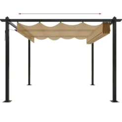 Buer, Spalier, Lysthuse Uden Tag^Havepavillon med sammenrulleligt tag 3x3 m gråbrun - Havepavillon - Havepavilloner - Home & Living