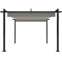 Sale Havepavillon med sammenrulleligt tag 3x3 m | Farve: Cremefarvet Buer, Spalier, Lysthuse Uden Tag